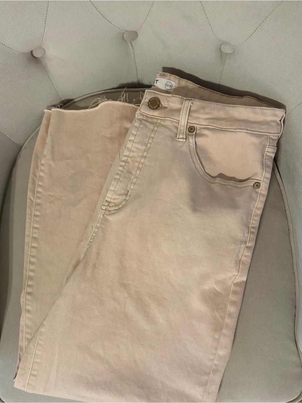 Oat New York Wide Leg Jeans in Light Beige